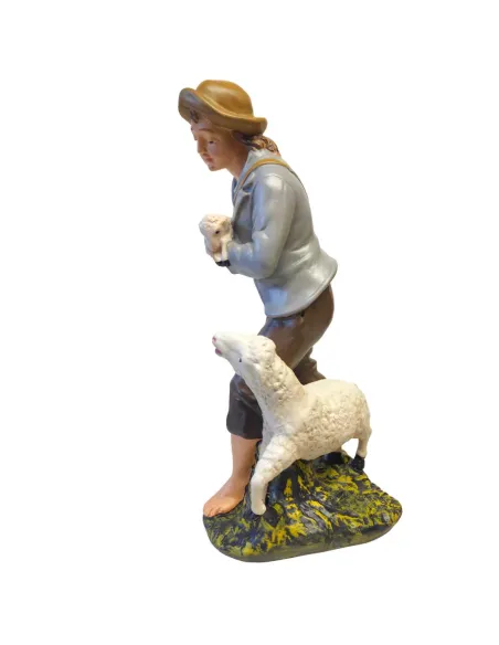 Pastore con agnello in braccio e pecora serie 40 cm
