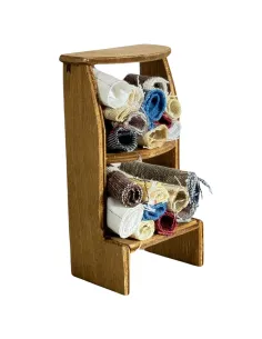 Bancarella con stoffe per statue da 8-10 cm