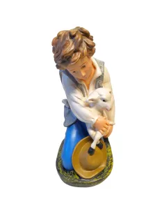 Bambino inginocchiato con agnellino serie 60 cm 2