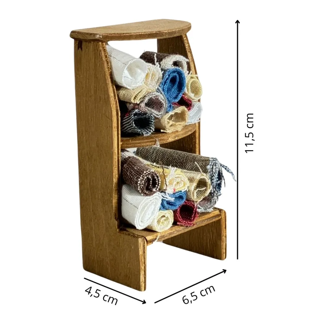 Wooden Fabric Stall for 8–10 cm Nativity Figures