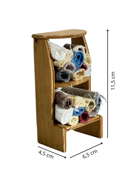 Bancarella con stoffe per statue da 8-10 cm