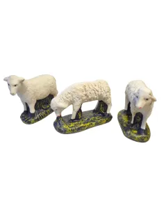 Set of 3 Sheep in Plaster, 40 cm Nativity Figures 2