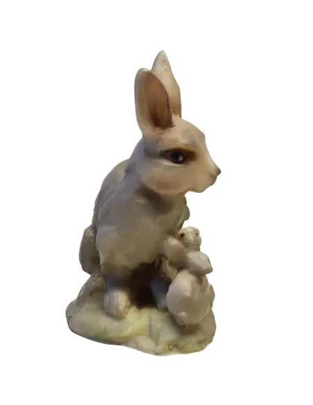 Rabbit with Kits in Resin for 30 cm Nativity Figure