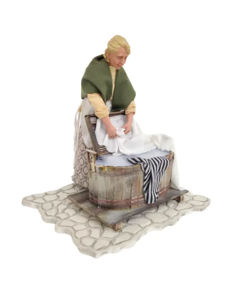 Animated Traditional Washerwoman with Washtub - 30 cm