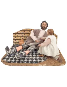 Animated Traditional Beggar with Child - 30 cm 2