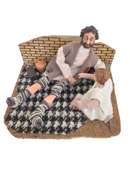 Animated Traditional Beggar with Child - 30 cm