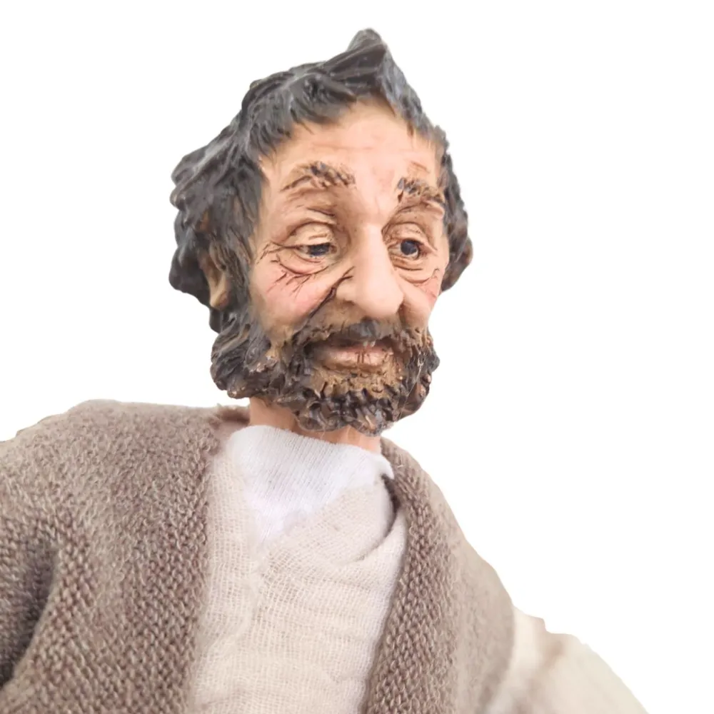 Animated Traditional Beggar with Child - 30 cm