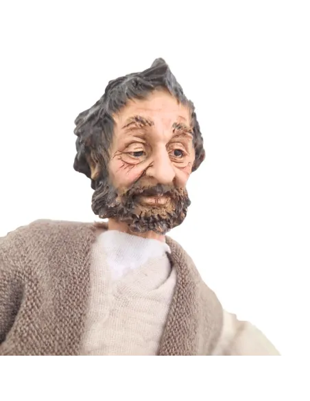 Animated Traditional Beggar with Child - 30 cm