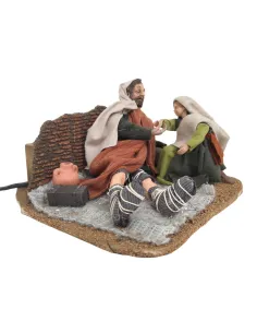 Animated Palestinian Beggar with Child - 30 cm