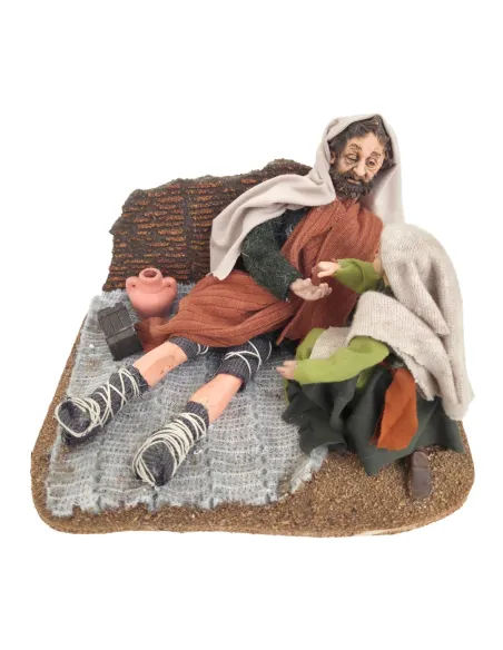 Animated Palestinian Beggar with Child - 30 cm