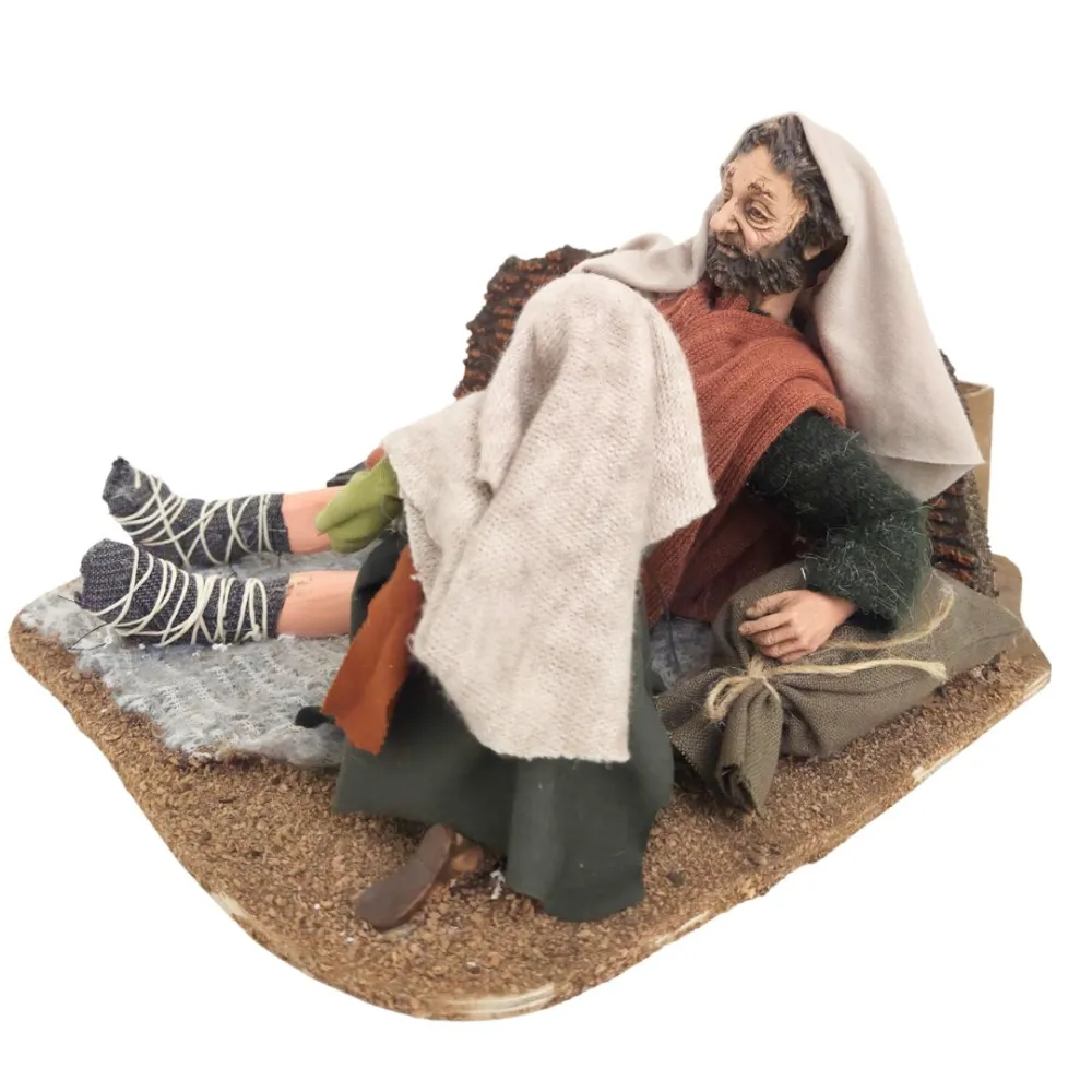Animated Palestinian Beggar with Child - 30 cm