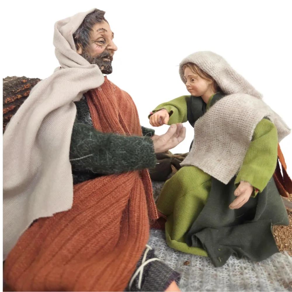 Animated Palestinian Beggar with Child - 30 cm