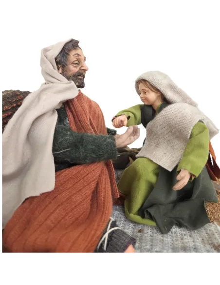 Animated Palestinian Beggar with Child - 30 cm