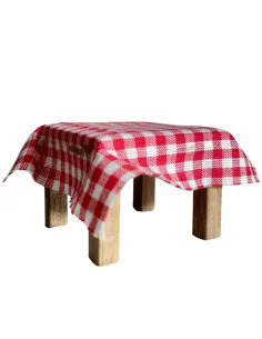 Wooden Table with Tablecloth for 8–10 cm Nativity Figures