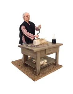 Animated Traditional Carpenter with Brace and Bit - 30 cm