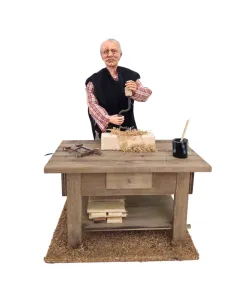 Animated Traditional Carpenter with Brace and Bit - 30 cm 2