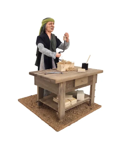 Animated Palestinian Carpenter with Brace and Bit - 30 cm