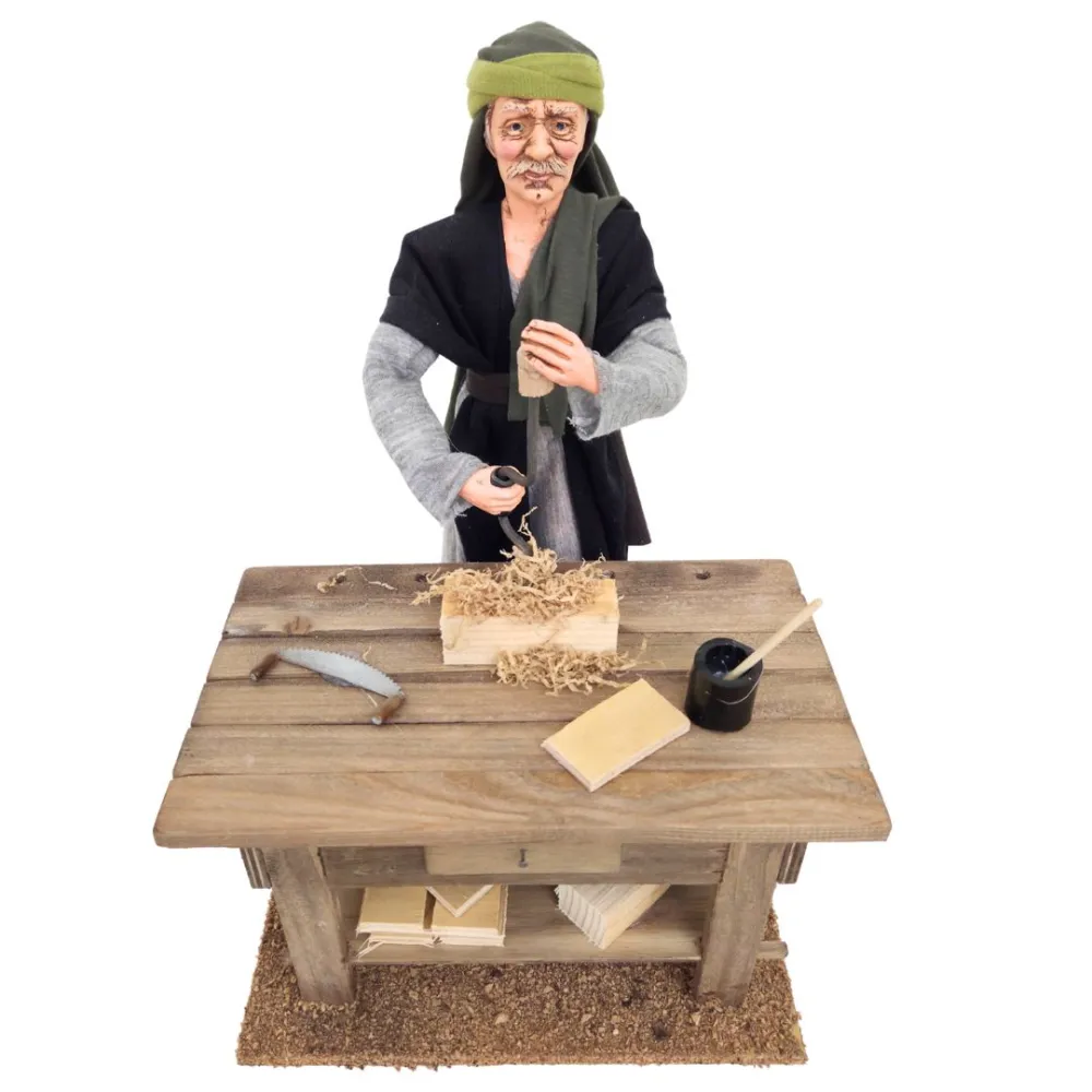 Animated Palestinian Carpenter with Brace and Bit - 30 cm
