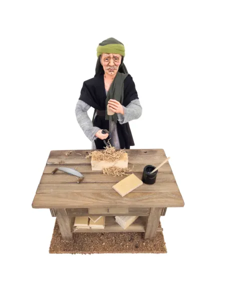 Animated Palestinian Carpenter with Brace and Bit - 30 cm