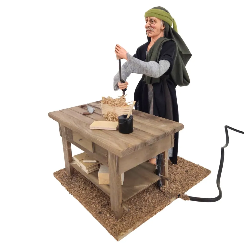 Animated Palestinian Carpenter with Brace and Bit - 30 cm