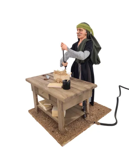 Animated Palestinian Carpenter with Brace and Bit - 30 cm