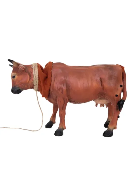 Mucca marrone con coda in movimento per statue da 30 cm