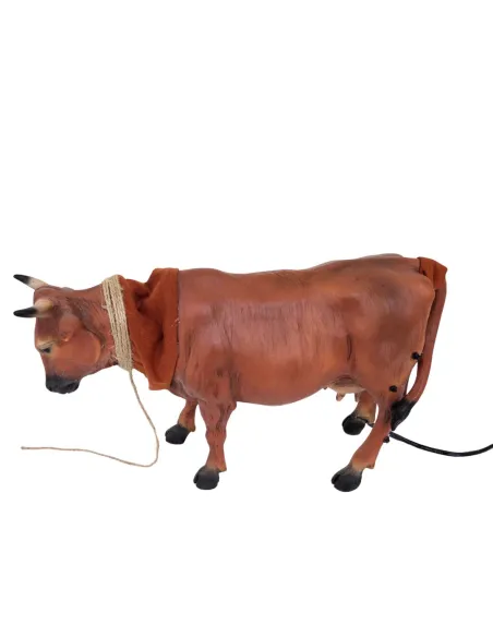 Animated Brown Cow with Moving Tail for 30 cm Nativity Figure