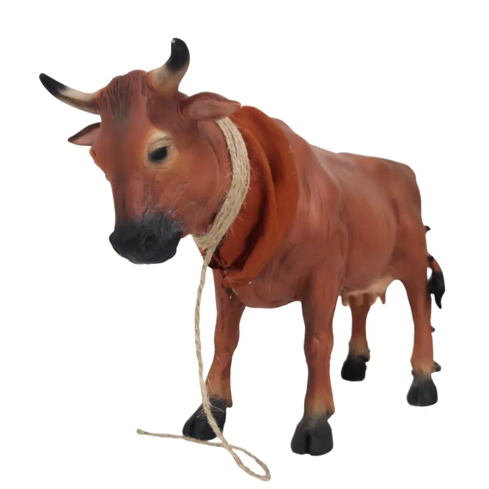 Animated Brown Cow with Moving Tail for 30 cm Nativity Figure