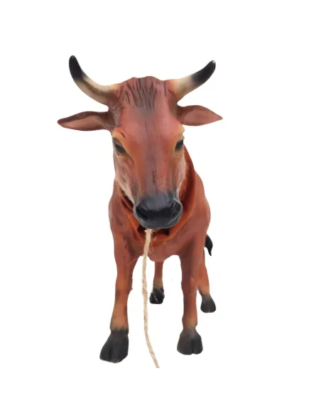Mucca marrone con coda in movimento per statue da 30 cm