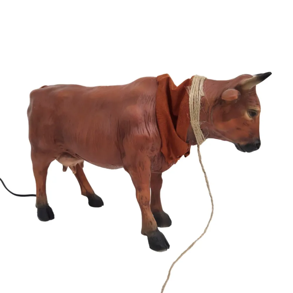 Animated Brown Cow with Moving Tail for 30 cm Nativity Figure