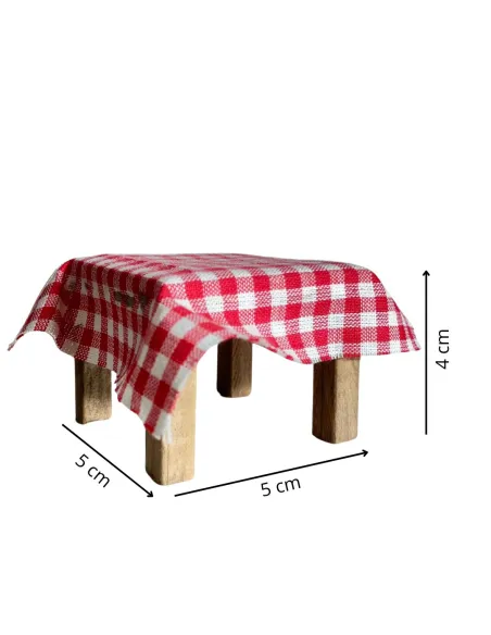 Wooden Table with Tablecloth for 8–10 cm Nativity Figures