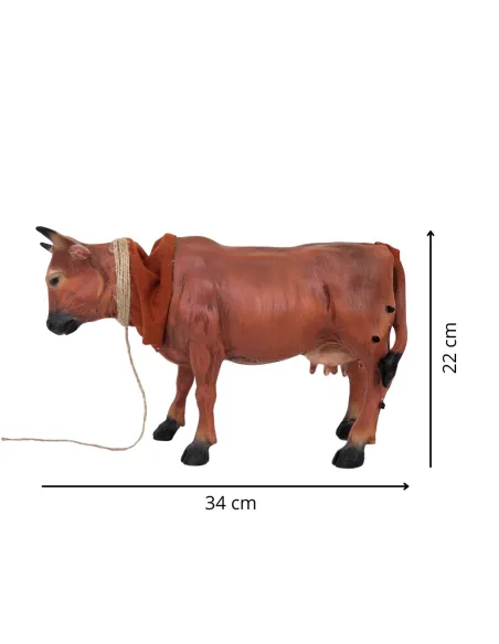 Animated Brown Cow with Moving Tail for 30 cm Nativity Figure