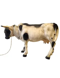 Animated Spotted Cow with Moving Tail for 30 cm Nativity Figure