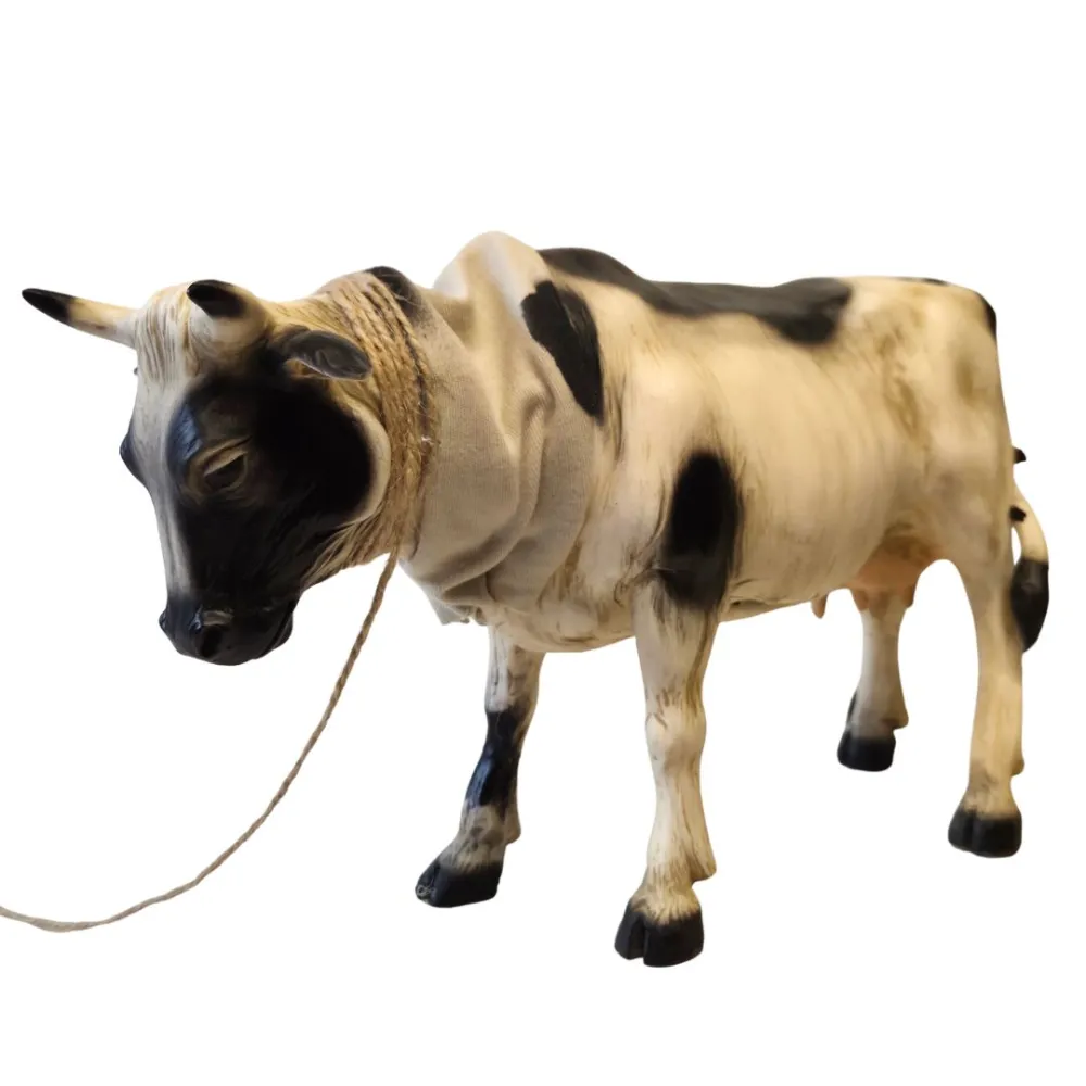 Animated Spotted Cow with Moving Tail for 30 cm Nativity Figure