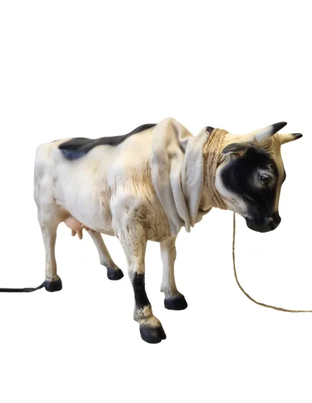 Mucca pezzata con coda in movimento per statue da 30 cm