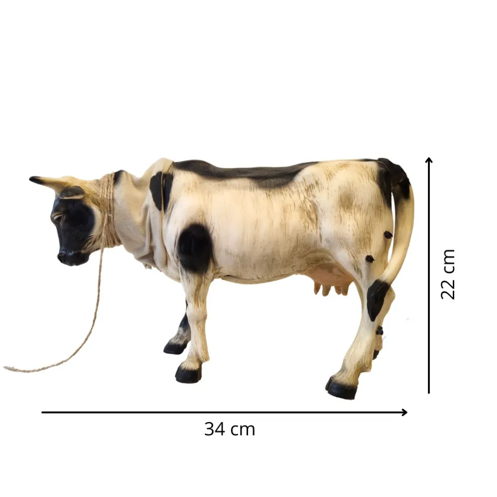 Animated Spotted Cow with Moving Tail for 30 cm Nativity Figure