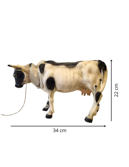 Mucca pezzata con coda in movimento per statue da 30 cm