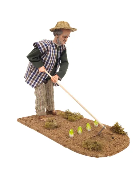 Animated Traditional Hoeing Farmer - 30 cm