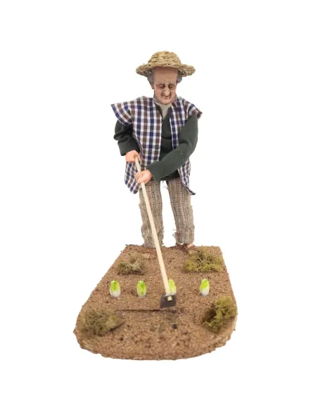 Animated Traditional Hoeing Farmer - 30 cm