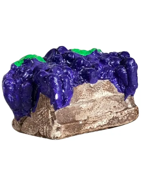 Cassetta con uva rossa in gesso per statue da 8-10 cm