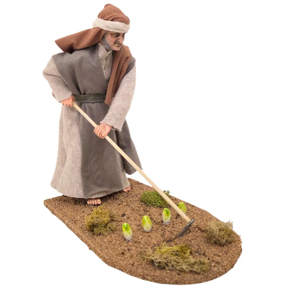Animated Palestinian Farmer with Hoe - 30 cm