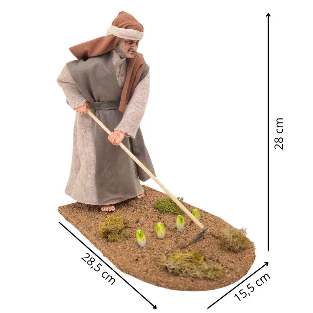 Animated Palestinian Farmer with Hoe - 30 cm