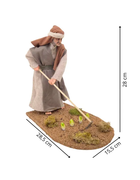 Animated Palestinian Farmer with Hoe - 30 cm