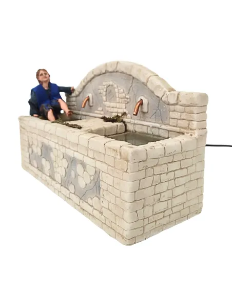 Bambino popolare alla fonte in resina in movimento per statue da 30 cm
