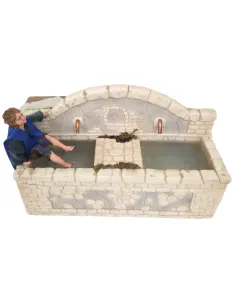 Bambino popolare alla fonte in resina in movimento per statue da 30 cm