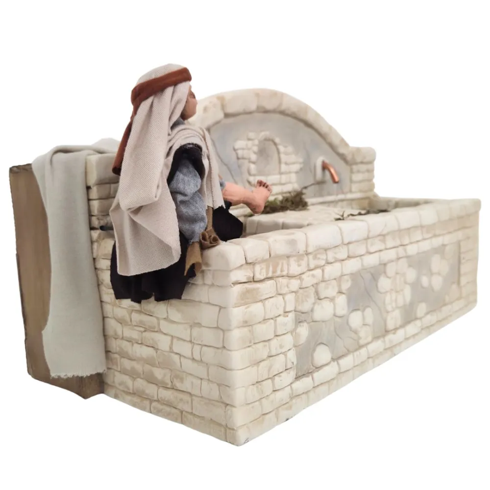 Animated Palestinian Child at the Fountain, for 30 cm Nativity Figure