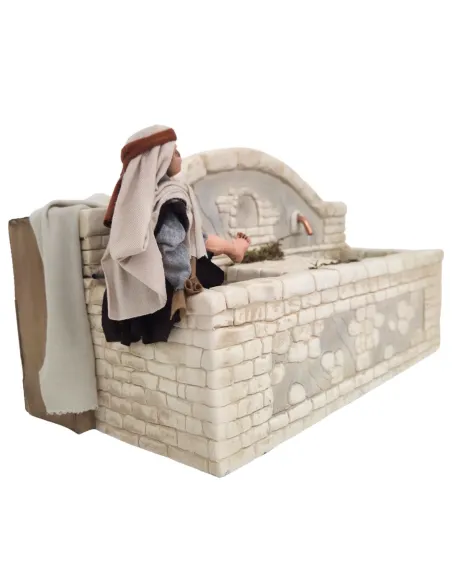 Animated Palestinian Child at the Fountain, for 30 cm Nativity Figure