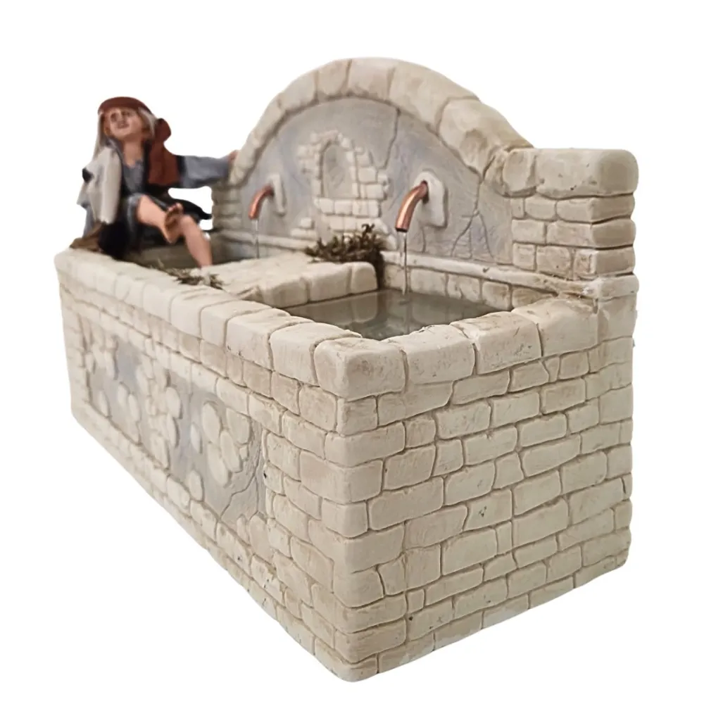 Animated Palestinian Child at the Fountain, for 30 cm Nativity Figure