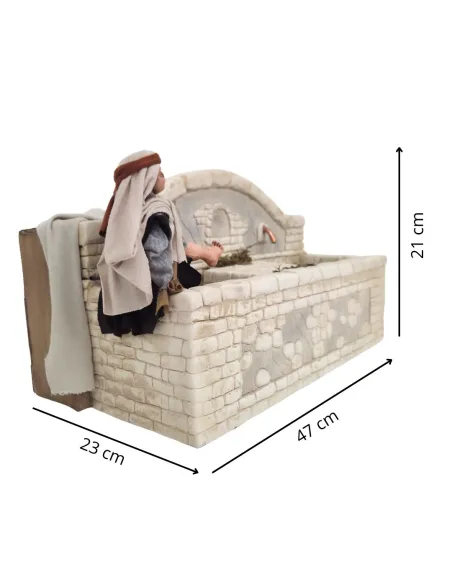 Animated Palestinian Child at the Fountain, for 30 cm Nativity Figure