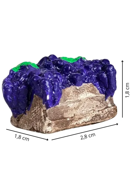 Cassetta con uva rossa in gesso per statue da 8-10 cm